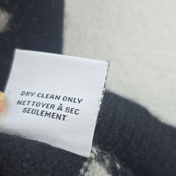 Magaschoni Black‎ White Striped Long Sleeve Cashmere Turtleneck Sweater Size S - Picture 6 of 9